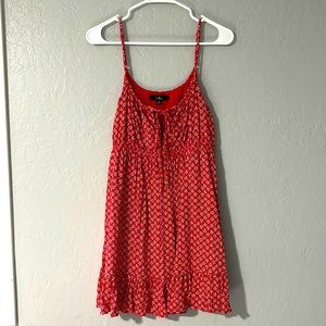 Lulu’s red ruffle dress